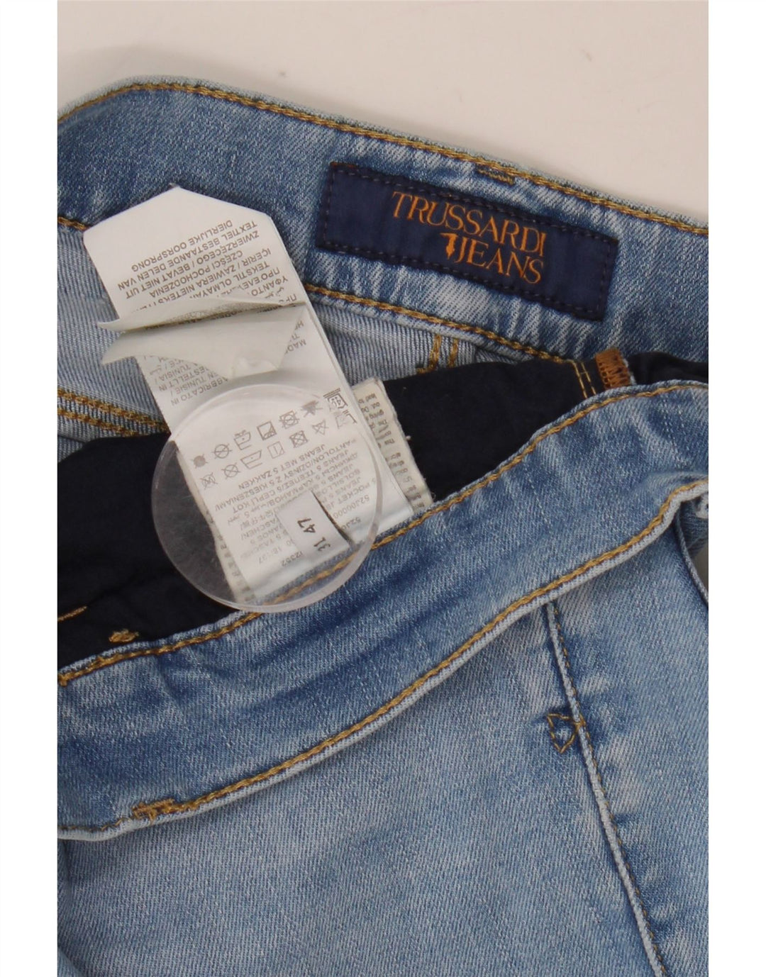Trussardi Damen Slim Jeans W31 L32 Blaues Polyester
