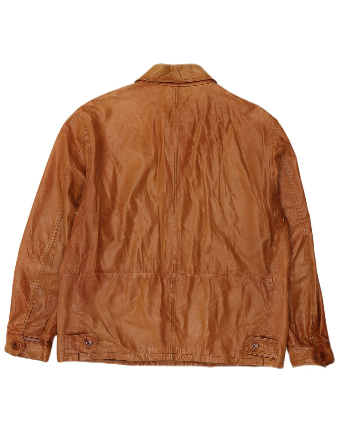 Vittorio Forti Herren Basic Lederjacke IT 50 Großes braunes Leder