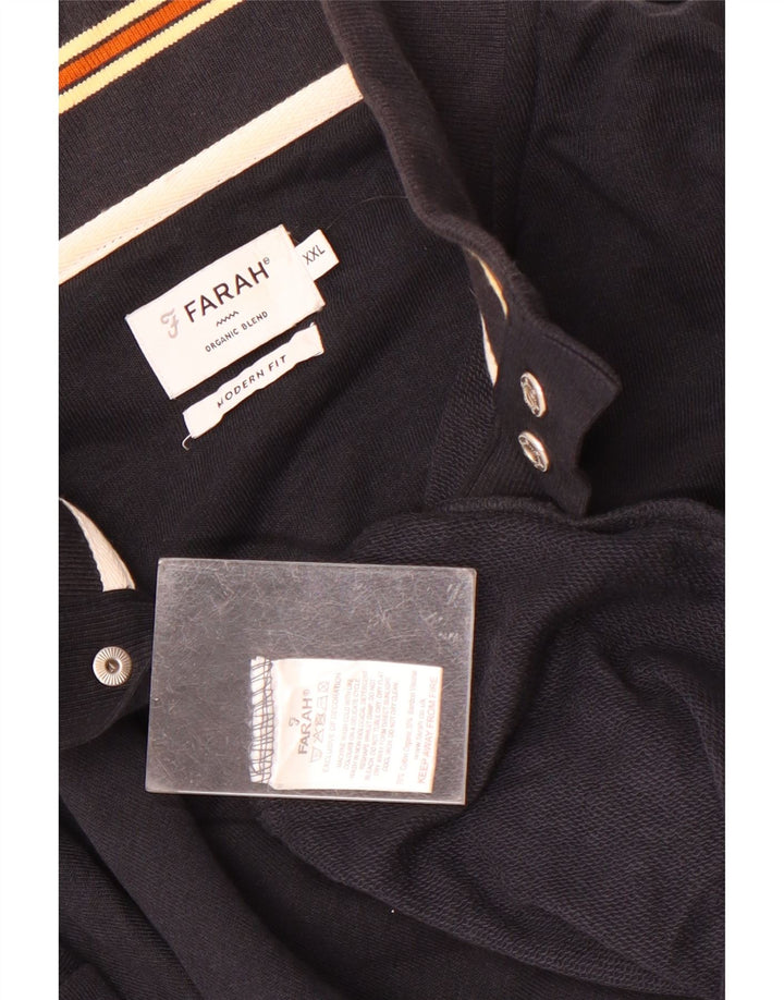 Farah Herren-Pullover mit Knopfleiste, moderne Passform, 2XL, Marineblau, Baumwolle