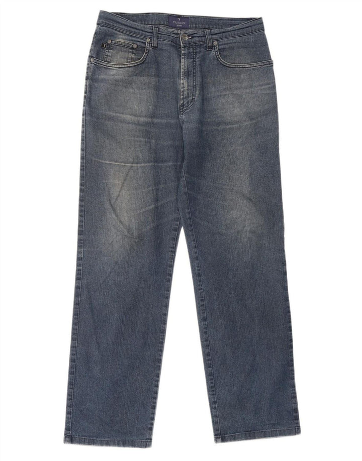 Trussardi Herren Straight Jeans W34 L30 Blaue Baumwolle