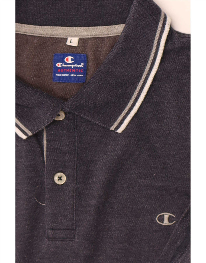 Champion Herren-Poloshirt, groß, grau gestreift