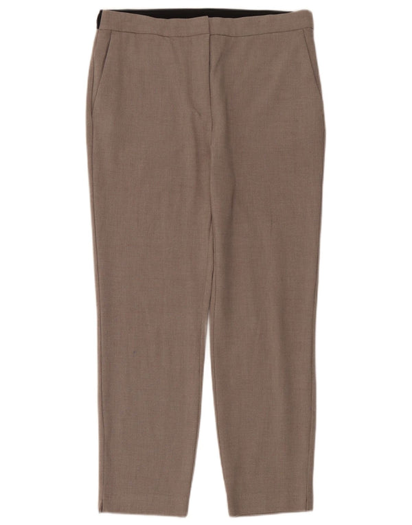Zara Damen-Chinohose mit hoher Taille, Größe L, W30, L27, Beige, Farbblock