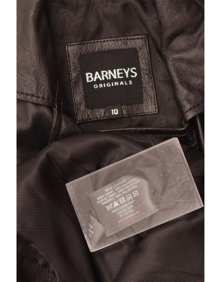 BARNEYS Damen-Bikerjacke aus Leder, US 10, großes schwarzes Leder