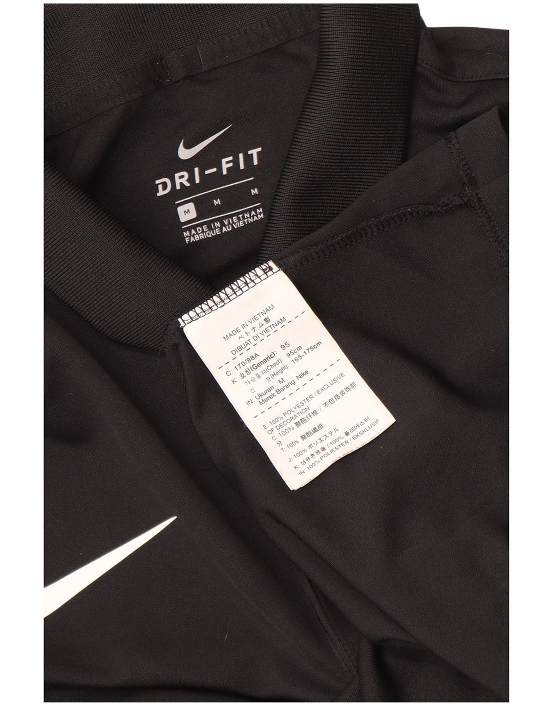 Nike Herren-Poloshirt mit Grafik, mittelgroß, schwarzes Polyester