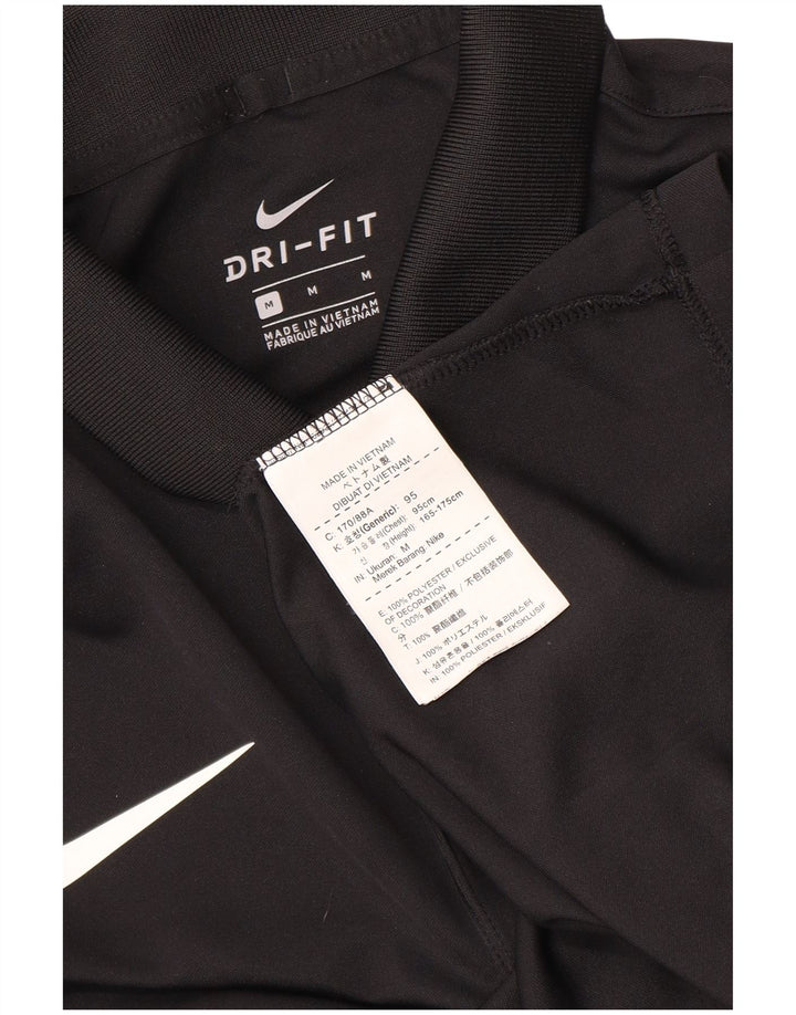 Nike Herren-Poloshirt mit Grafik, mittelgroß, schwarzes Polyester
