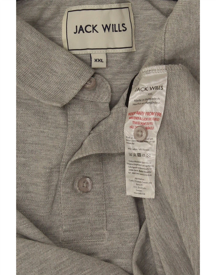 Jack Wills Herren-Poloshirt 2XL aus grauer Baumwolle