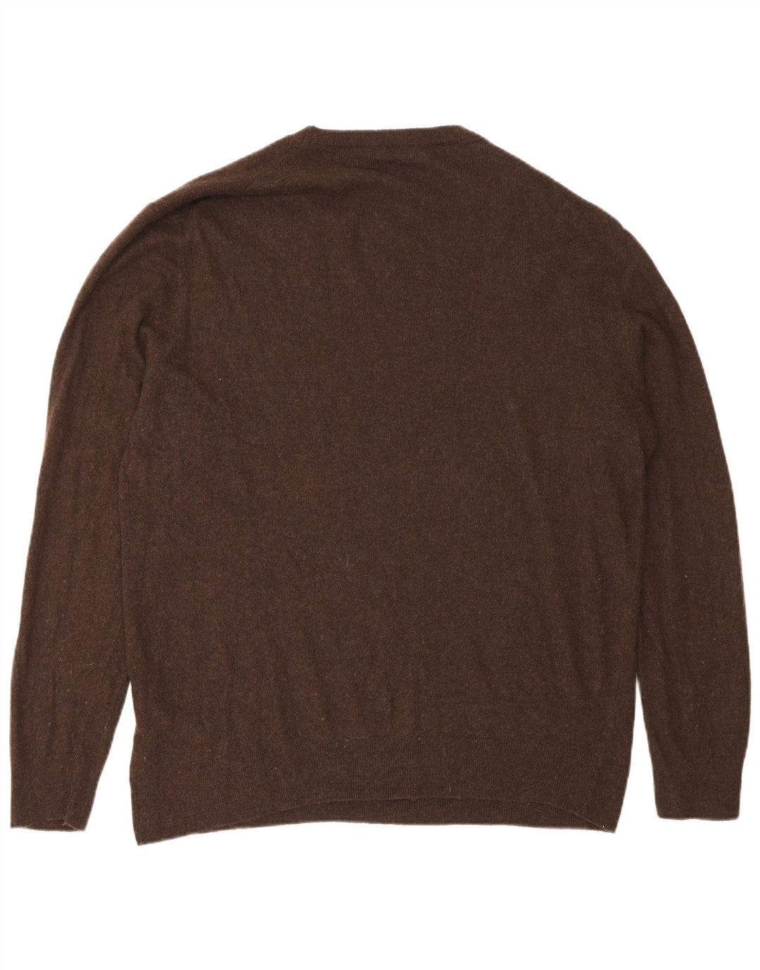 Zara Herren-Pullover mit Rundhalsausschnitt, groß, braune Viskose