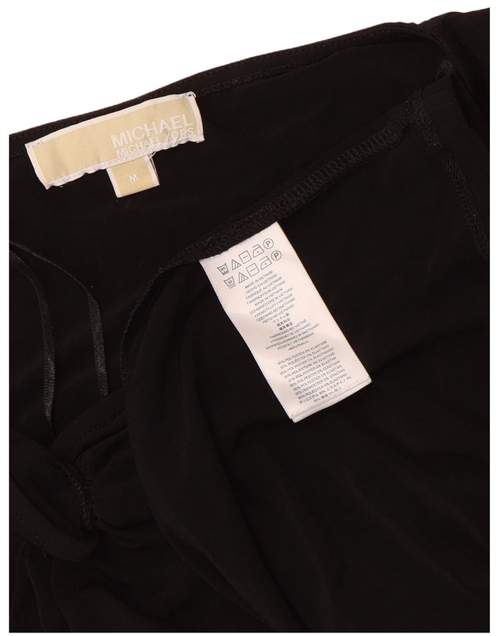 Michael Kors Damen Langarm-Bodycon-Kleid UK 14 Medium Schwarz Polyester