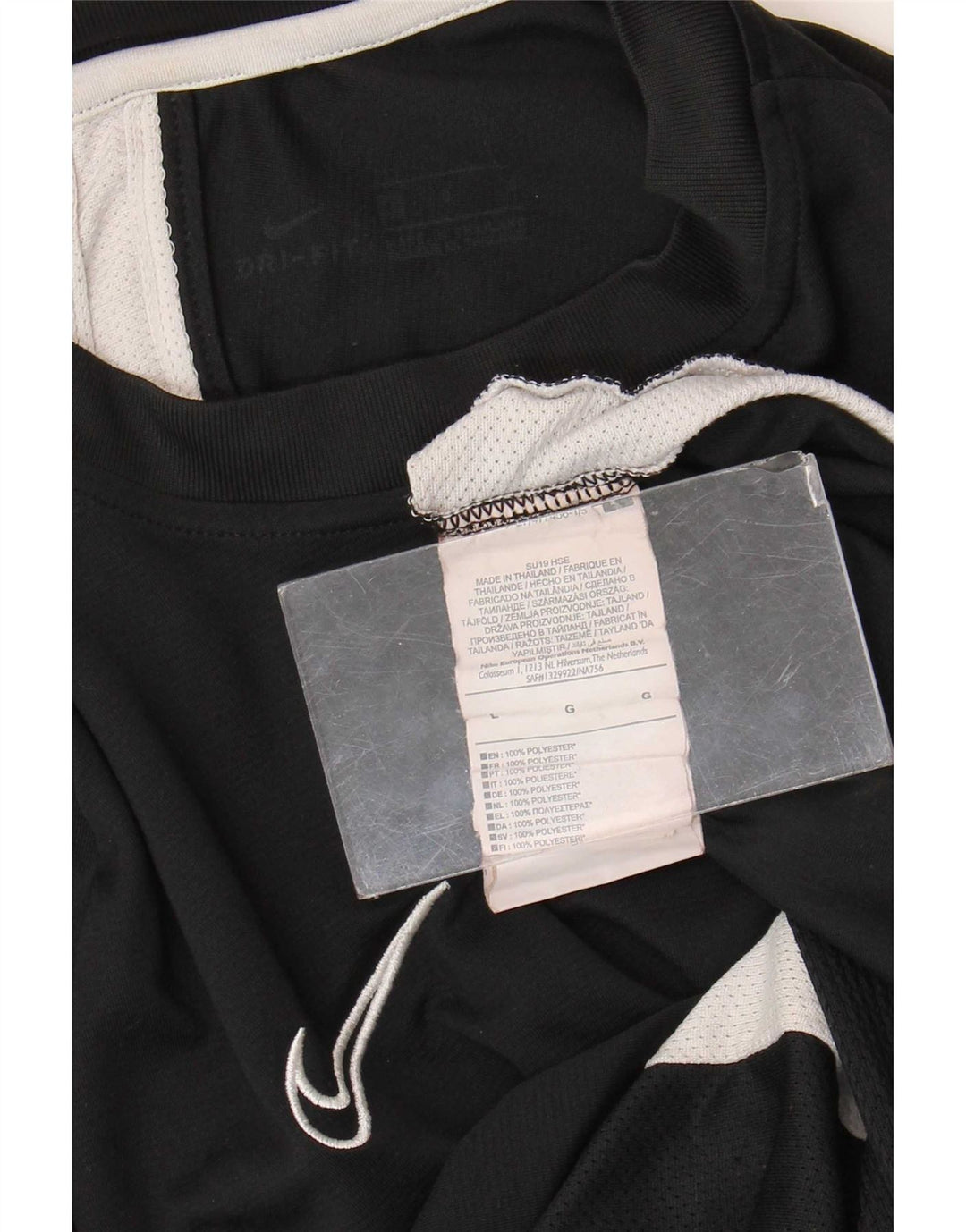 Nike Herren Dri Fit T-Shirt-Oberteil, großes, schwarzes Farbblock-Polyester