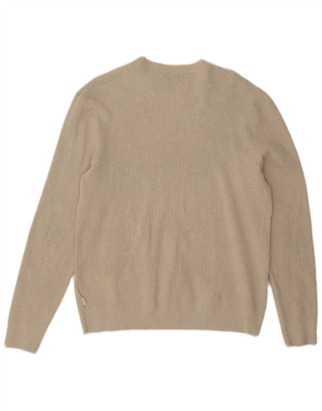 Marks & Spencer Herren-Pullover mit Rundhalsausschnitt, groß, beige, Polyester