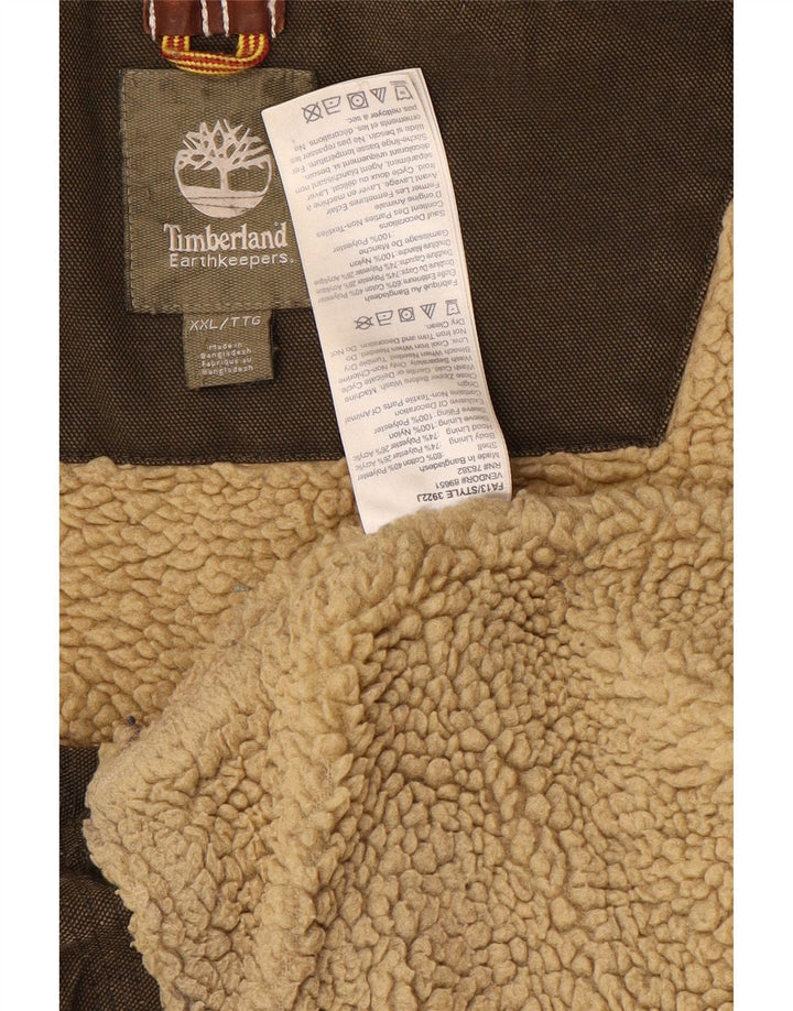 Timberland Herren-Windbreakerjacke mit Kapuze, UK 44 2XL, braune Baumwolle
