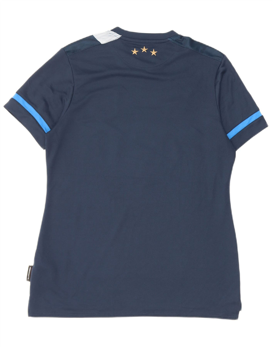 Umbro Damen Grafik-T-Shirt-Oberteil UK 14 Large Marineblau gestreift Polyester