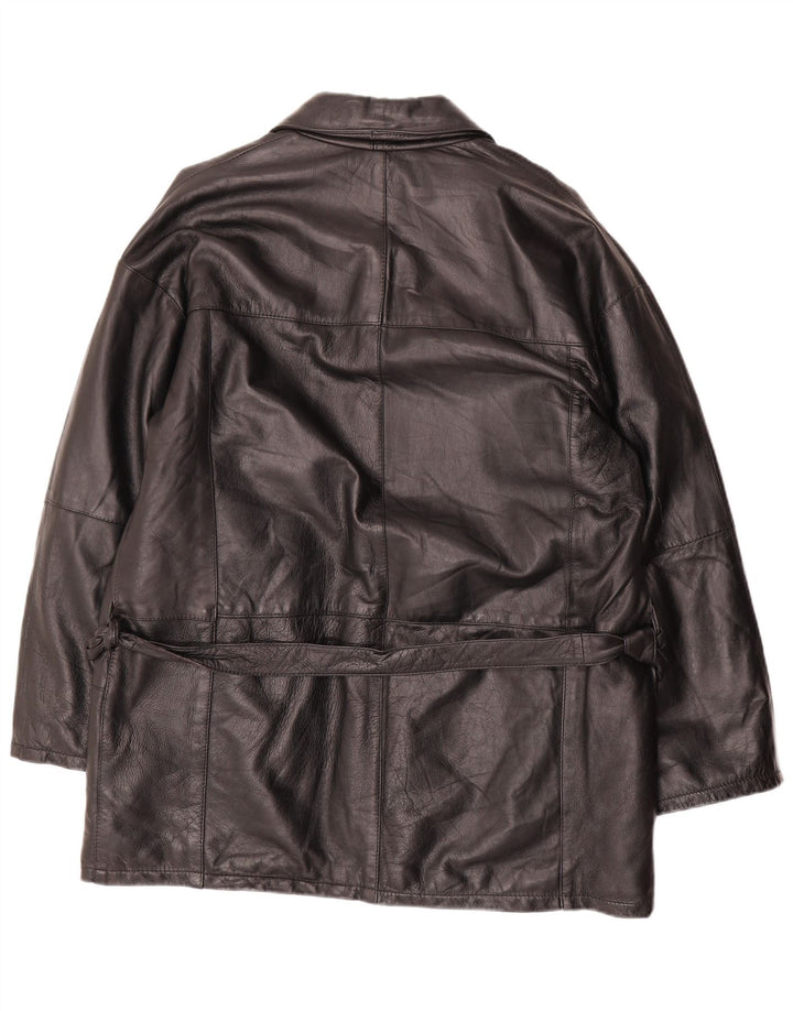 Vintage Herren Lederjacke IT 50 Großes schwarzes Leder