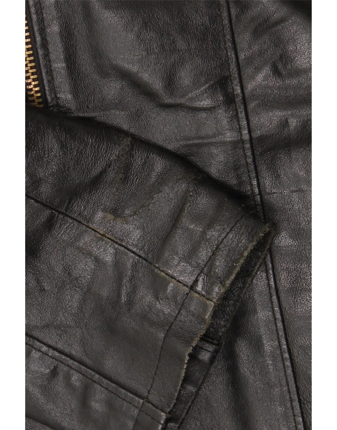 Vintage Damen Lederjacke UK 18 XL Schwarzes Leder