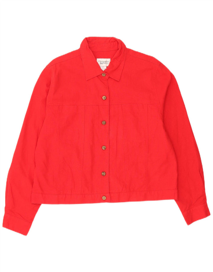 Cristopher & Banks Damen Bomberjacke UK 16 Großes rotes Leinen