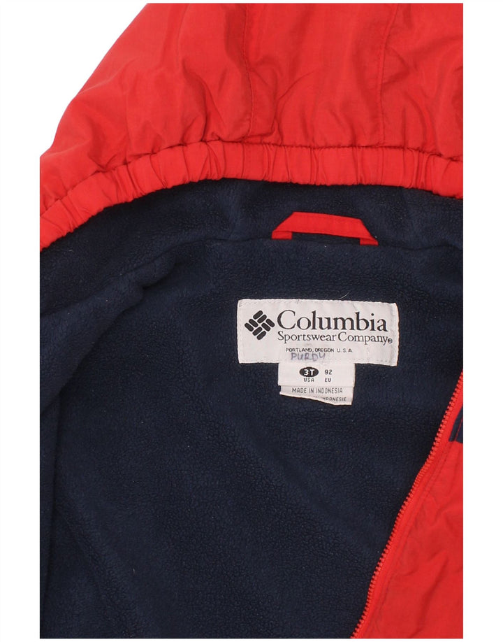 COLUMBIA Windjacke mit Kapuze für Jungen, 2–3 Jahre, rotes Farbblockdesign