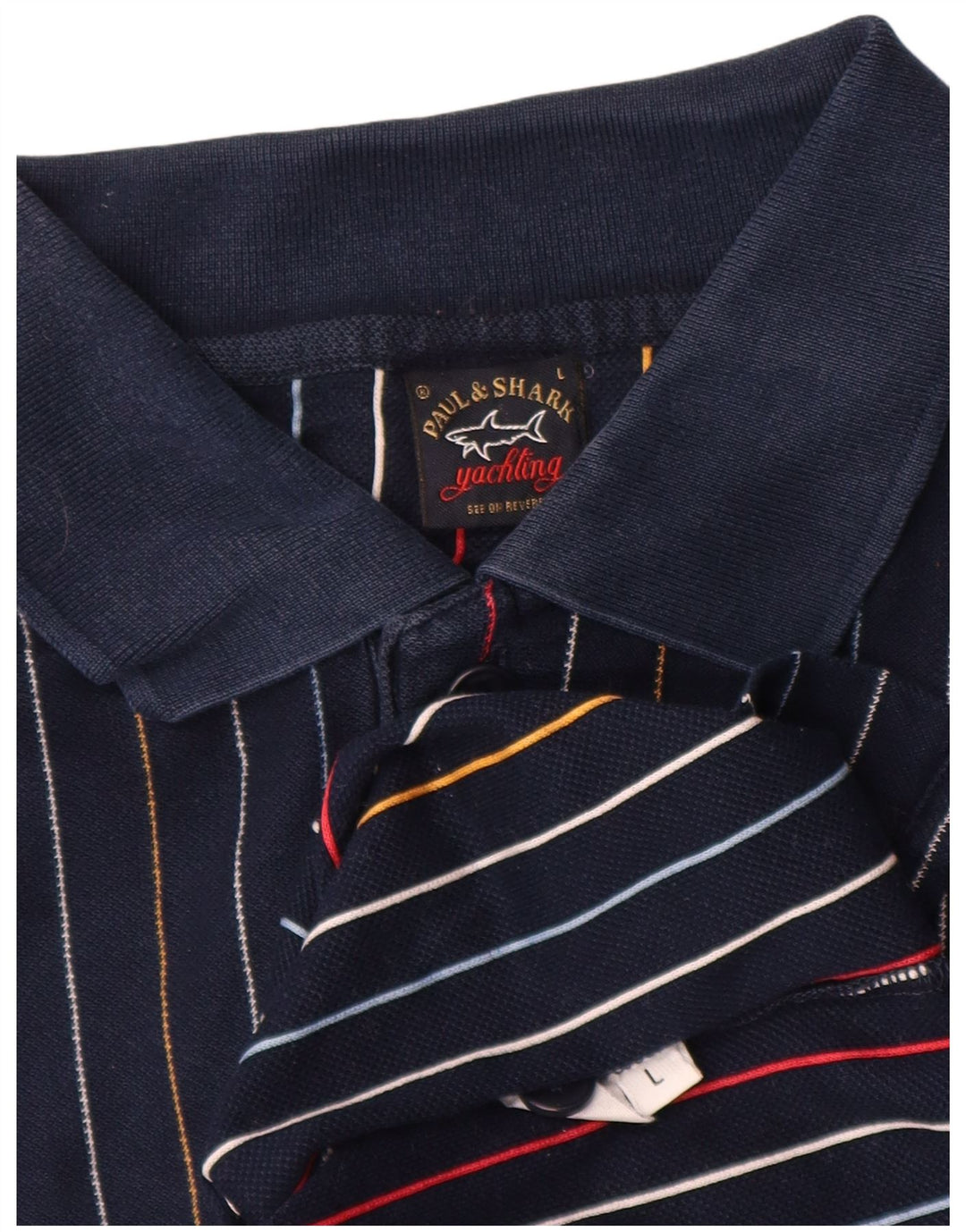 Paul & Shark Herren-Poloshirt, groß, Marineblau gestreift