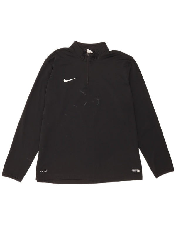 Nike Herren Dri Fit Zip Neck Pullover Trainingsanzug Top 2XL Schwarz Polyester