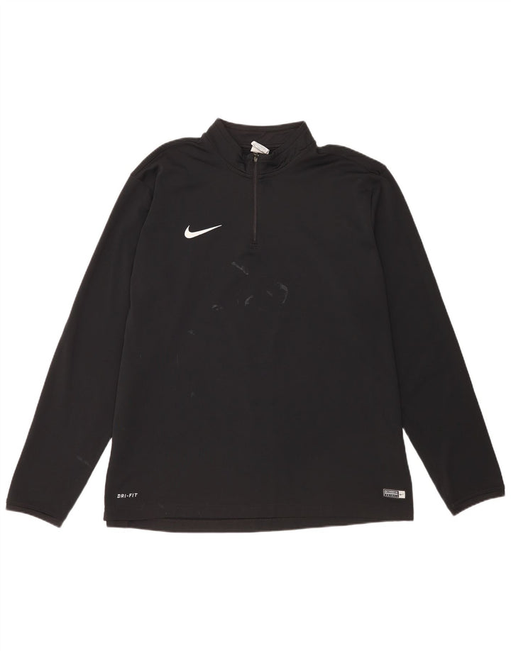 Nike Herren Dri Fit Zip Neck Pullover Trainingsanzug Top 2XL Schwarz Polyester