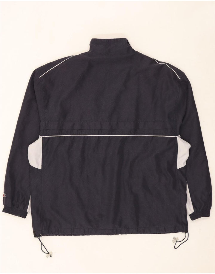 Champion Herren-Trainingsanzug-Top-Jacke, großes marineblaues Farbblock-Polyester