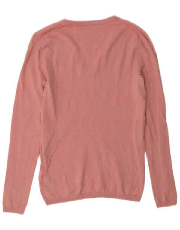 Tommy Hilfiger Damen-Pullover mit V-Ausschnitt, Gr. 6, XS, Rosa, Baumwolle