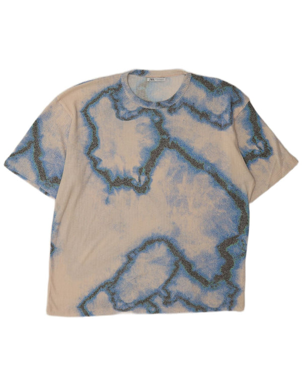Zara Damen Grafik T-Shirt Top UK 18 XL Mehrfarbig Tie Dye