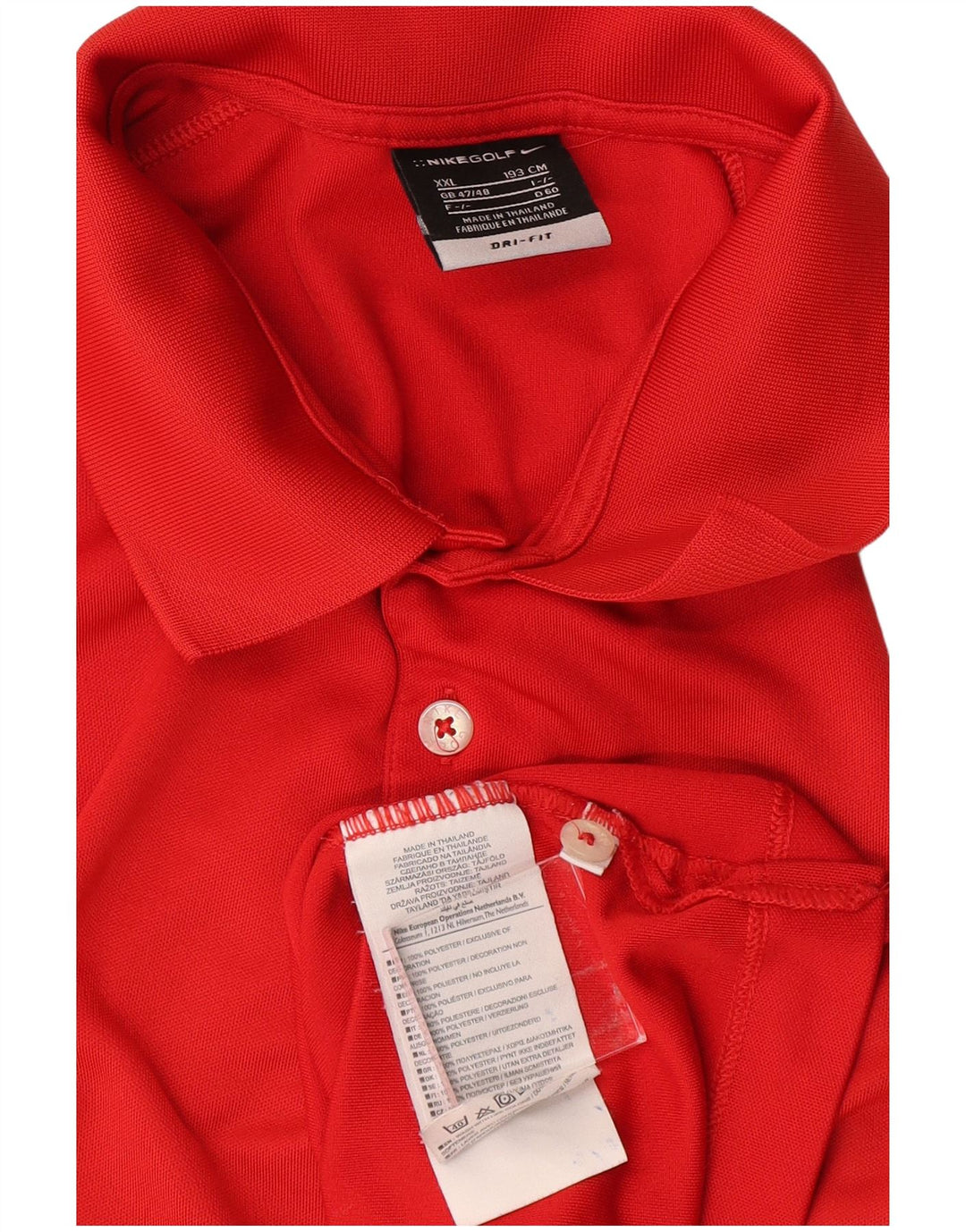 NIKE Herren Dri Fit Poloshirt UK 47/48 2XL Rot Polyester