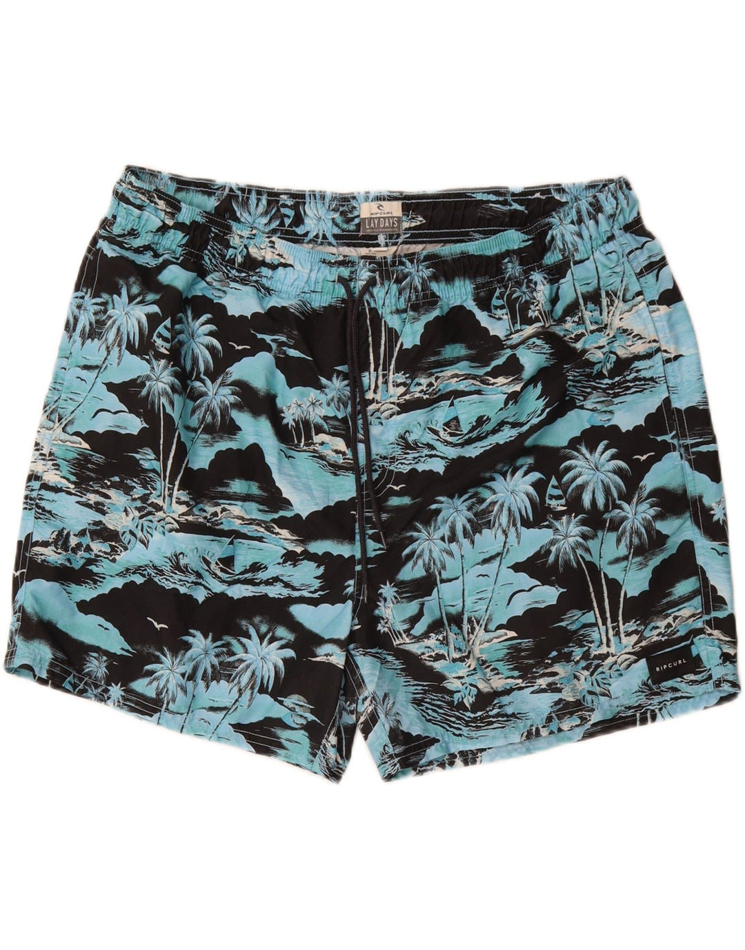 RIP CURL Mens Swimming Shorts 2XL  Blue Floral Polyester Vintage Rip Curl and Second-Hand Rip Curl from Messina Hembry 