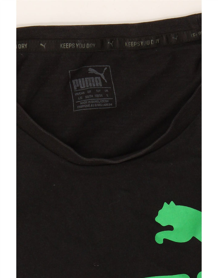 PUMA Mens Graphic T-Shirt Top Large Black Vintage Puma and Second-Hand Puma from Messina Hembry 