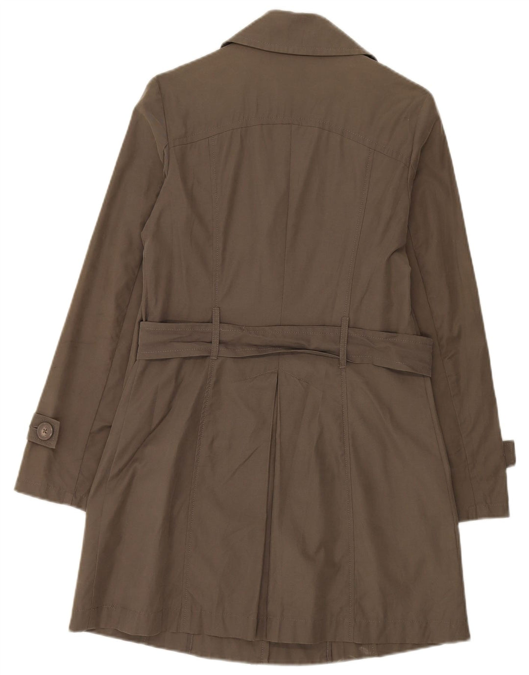 Sisley Damen Trenchcoat IT 42 Medium Khaki Baumwolle