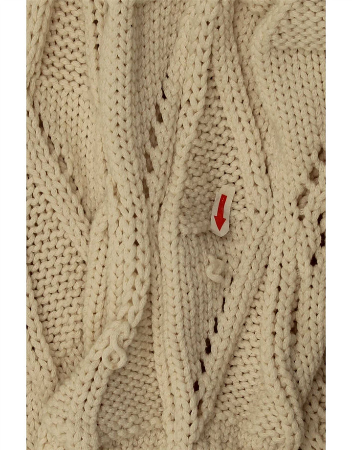Zara Damen-Cardigan-Pullover UK 14 Mittelbeige Baumwolle