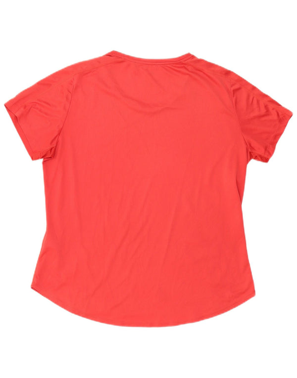 Adidas Damen Aeroready Graphic T-Shirt Top UK 20/22 XL Rot Polyester