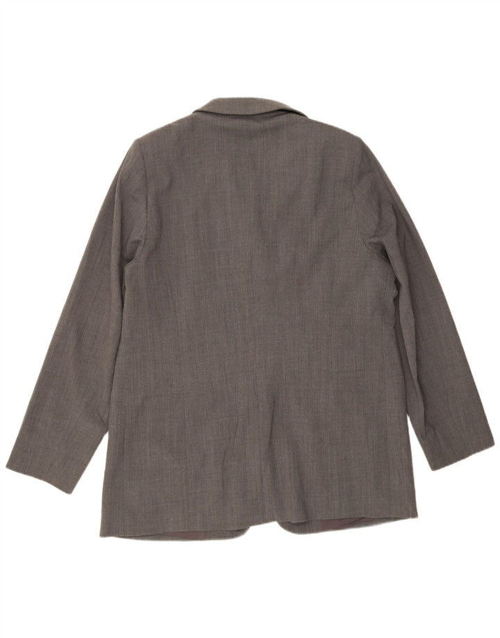 Marina Rinaldi Damen-Blazerjacke mit 3 Knöpfen, Größe 25, großes graues Polyester