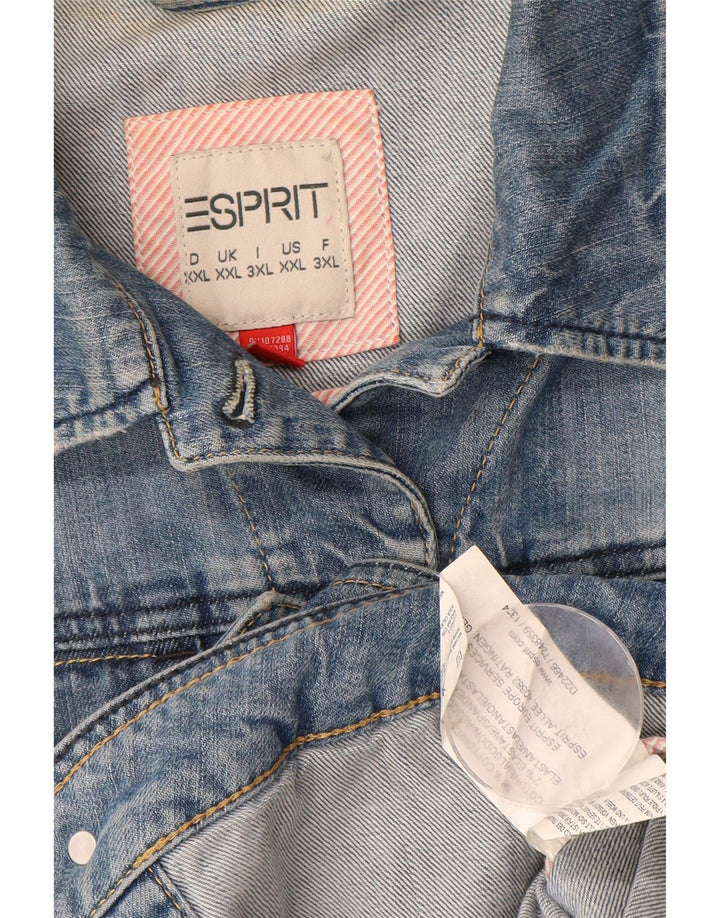 ESPRIT Damen Jeansjacke UK 20 2XL Blaue Baumwolle