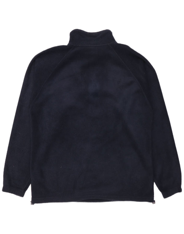 Kappa Mens Zip Neck Fleece Jumper Large Navy Blue Polyester