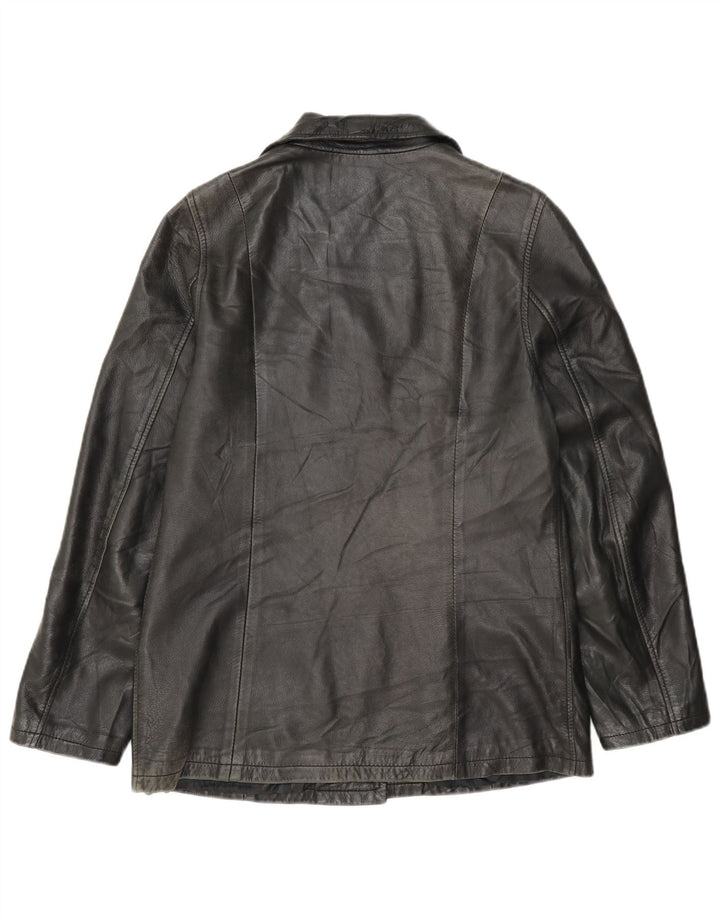 Vintage Damen Lederjacke UK 14 Medium Schwarz