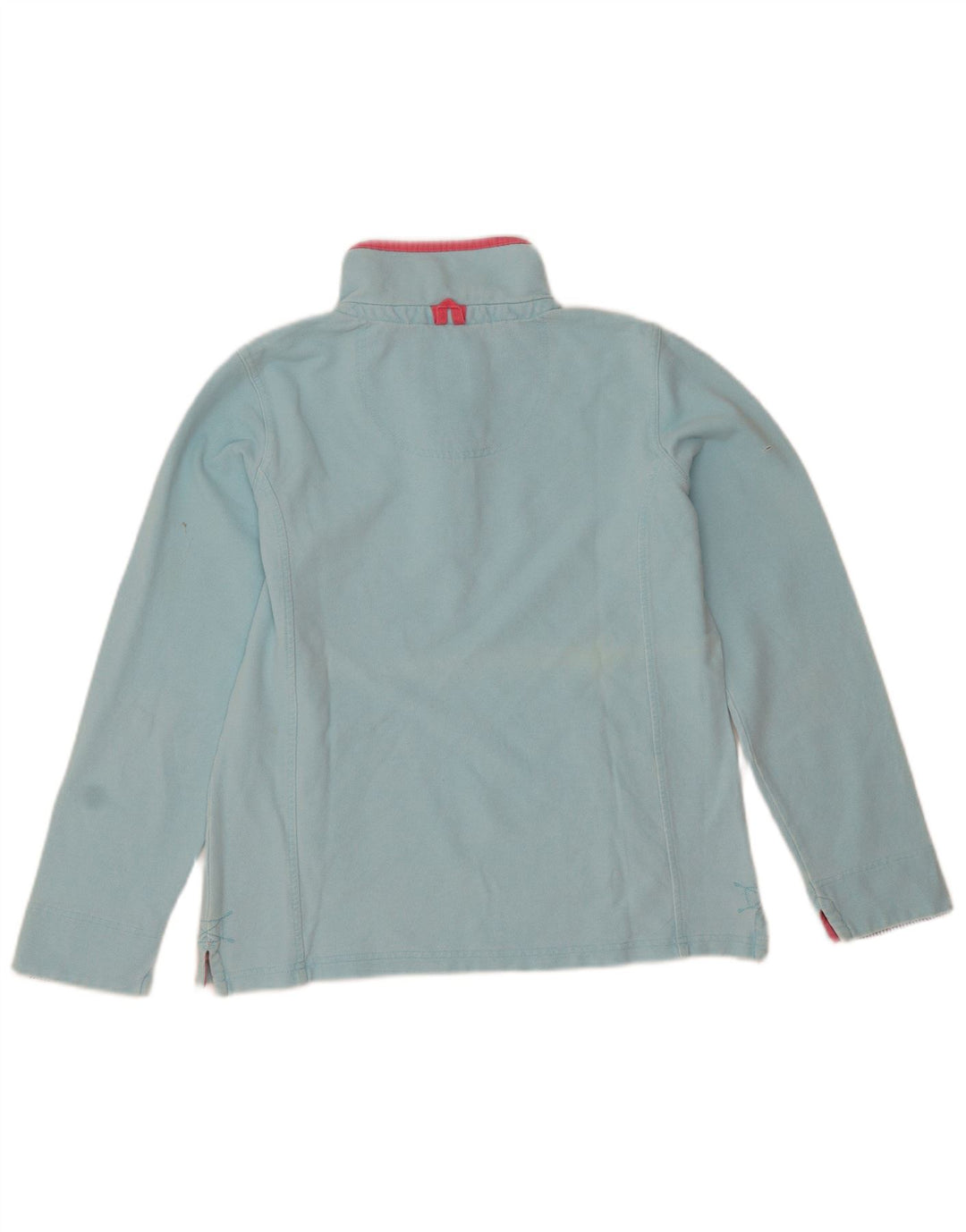 Crew Clothing Damen-Sweatshirt mit Knopfkragen, UK 12, mittelblaue Baumwolle