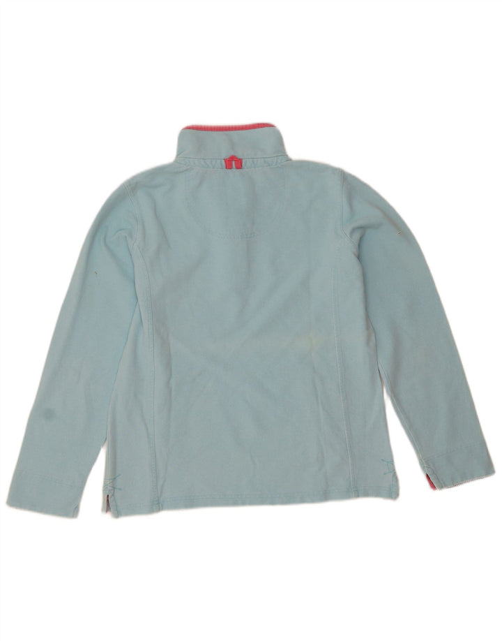 Crew Clothing Damen-Sweatshirt mit Knopfkragen, UK 12, mittelblaue Baumwolle