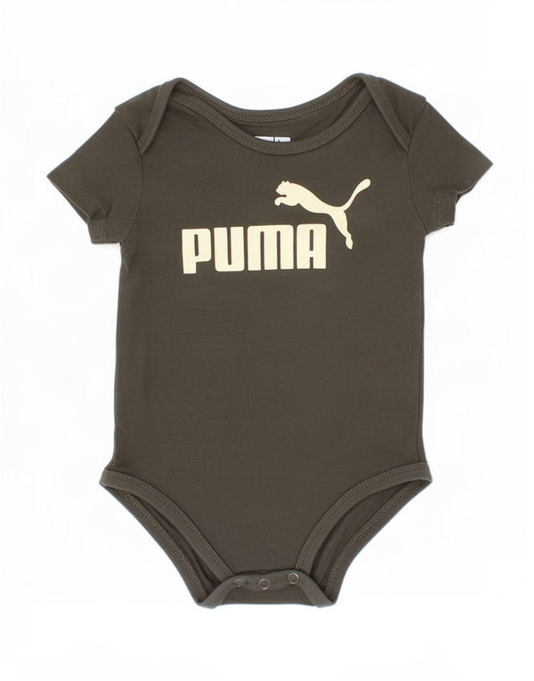 Puma Baby-Jungen-Body mit Grafik, 6–9 Monate, Khaki, Baumwolle