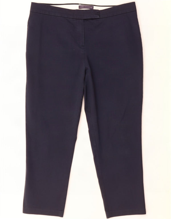 Marks & Spencer Damen-Hose, kurz geschnitten, UK 44, Größe L, W32, L23, Marineblau