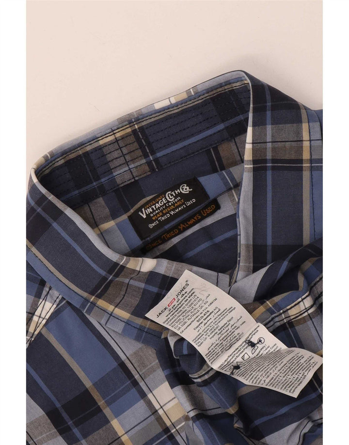 Jack & Jones Herrenhemd XL, blau kariert, Baumwolle