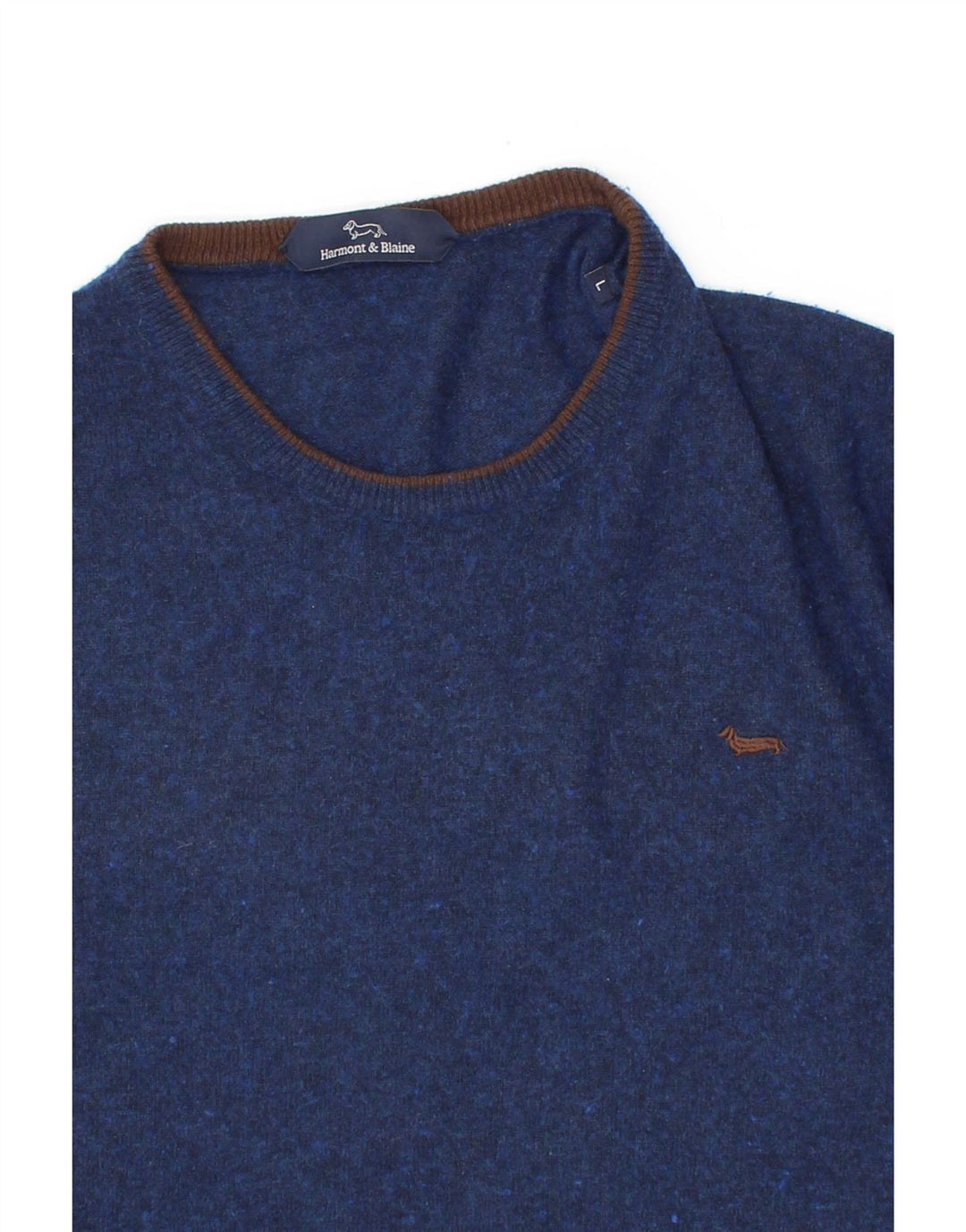 HARMONT & BLAINE Herren-Pullover mit Rundhalsausschnitt, groß, marineblaue Wolle