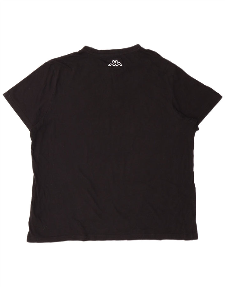 KAPPA Herren Grafik T-Shirt Top 2XL Schwarz Baumwolle