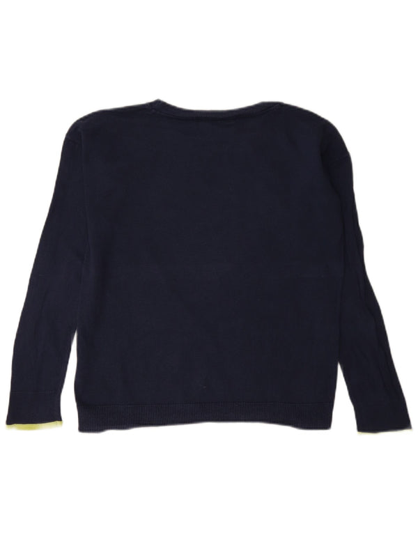 Gap Mädchen-Pullover mit grafischem U-Boot-Ausschnitt, 12–13 Jahre, XL, Marineblau, Herz