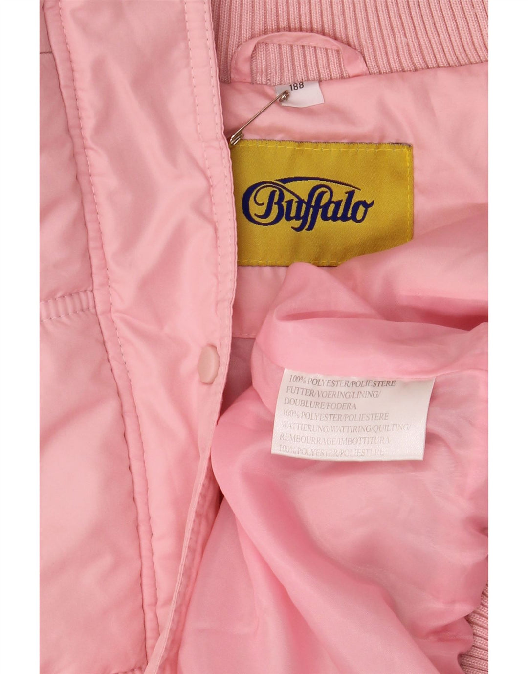 Buffalo Wattierte Damenjacke mit Kapuze, UK 14, Größe L, rosa, Polyester