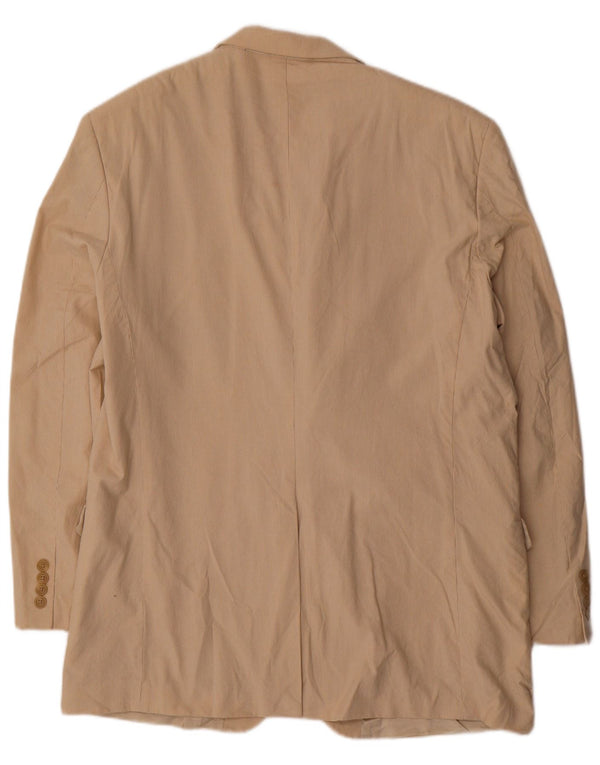 Chaps Herren-Blazer mit 2 Knöpfen, UK 44, 2XL, Beige, Nadelstreifen, Baumwolle