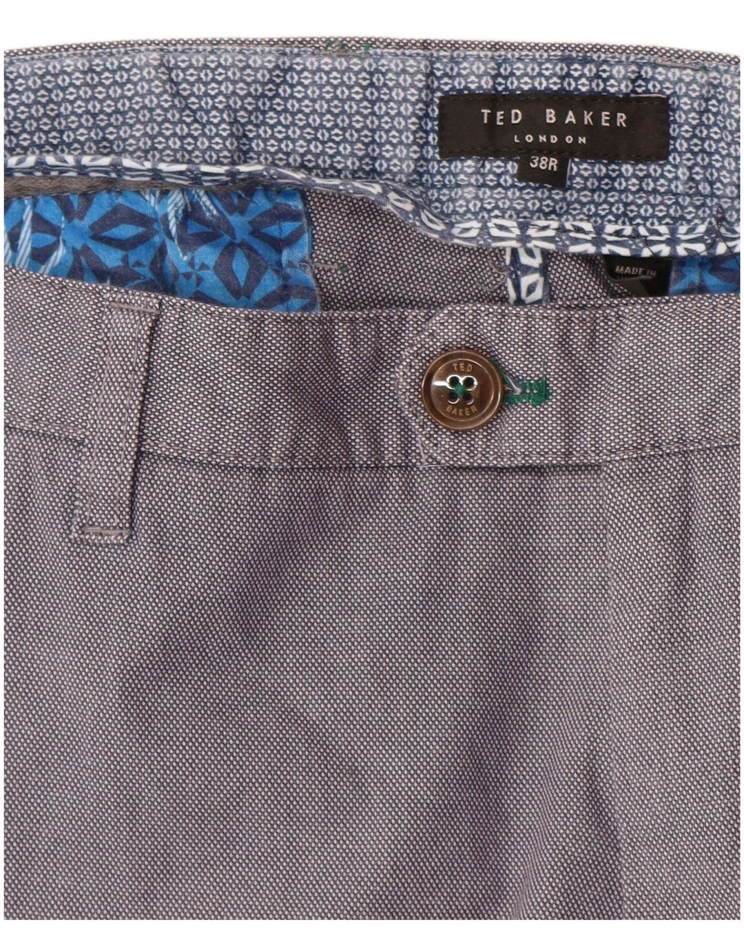 Gerade Chino-Hose für Herren von Ted Baker, W38, L30, Blau, Baumwolle