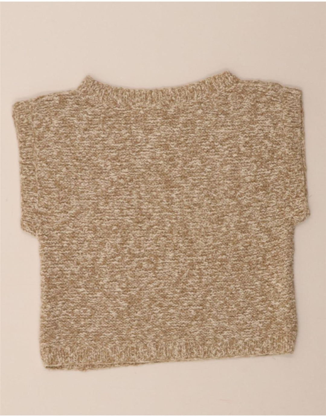 VINTAGE Womens Crop Vest Tank Top UK 14 Medium Beige Vintage Vintage and Second-Hand Vintage from Messina Hembry 