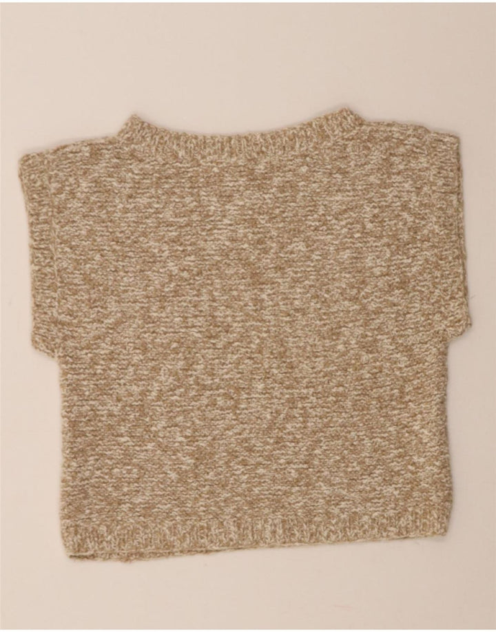 VINTAGE Womens Crop Vest Tank Top UK 14 Medium Beige Vintage Vintage and Second-Hand Vintage from Messina Hembry 