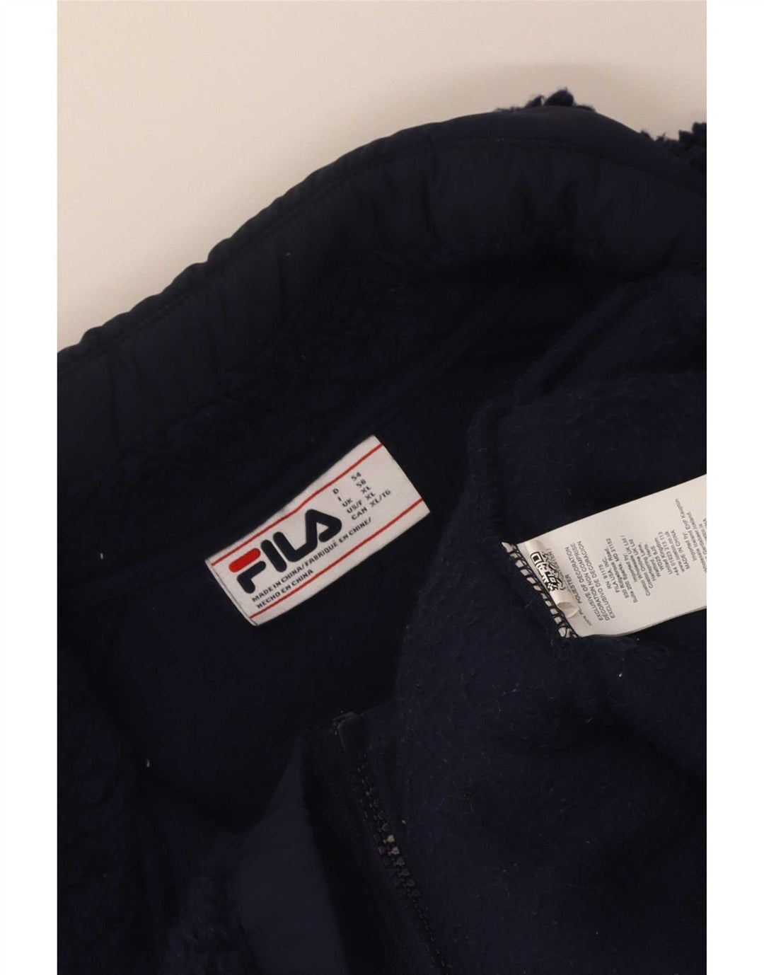 Fila Herren Fleecejacke UK 42 XL Marineblau Polyester